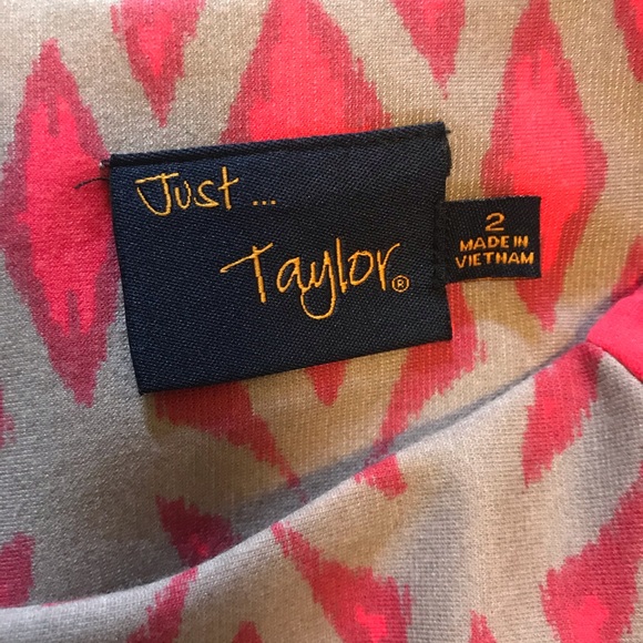 Just Taylor gray pink 3/4 sleeve shift dress, 2 - Picture 4 of 6